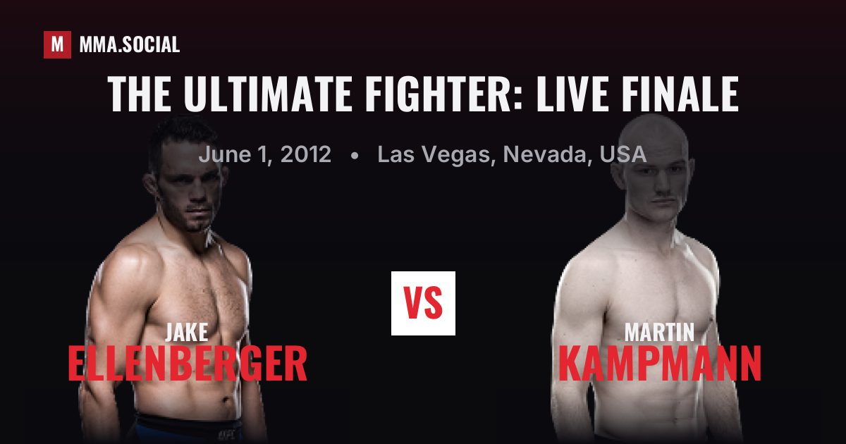 The Ultimate Fighter: Live Finale — fight card — MMA.SOCIAL