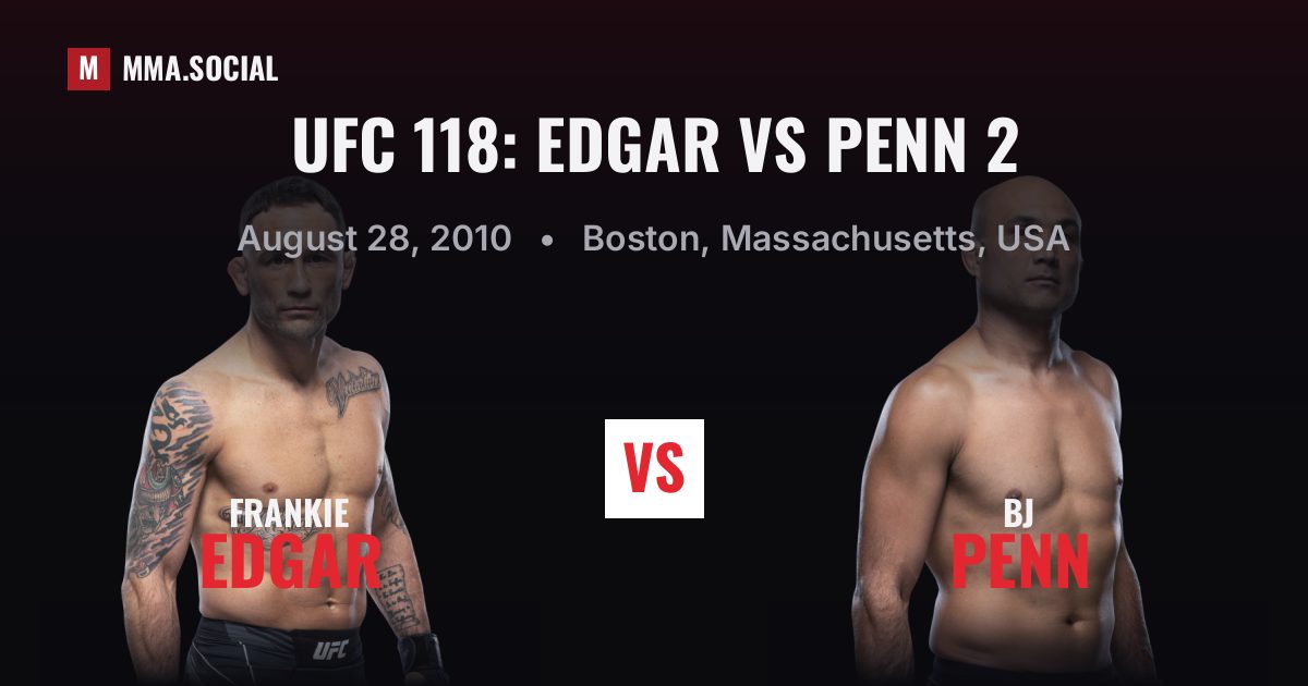 UFC 118: Edgar vs Penn 2 — fight card — MMA.SOCIAL
