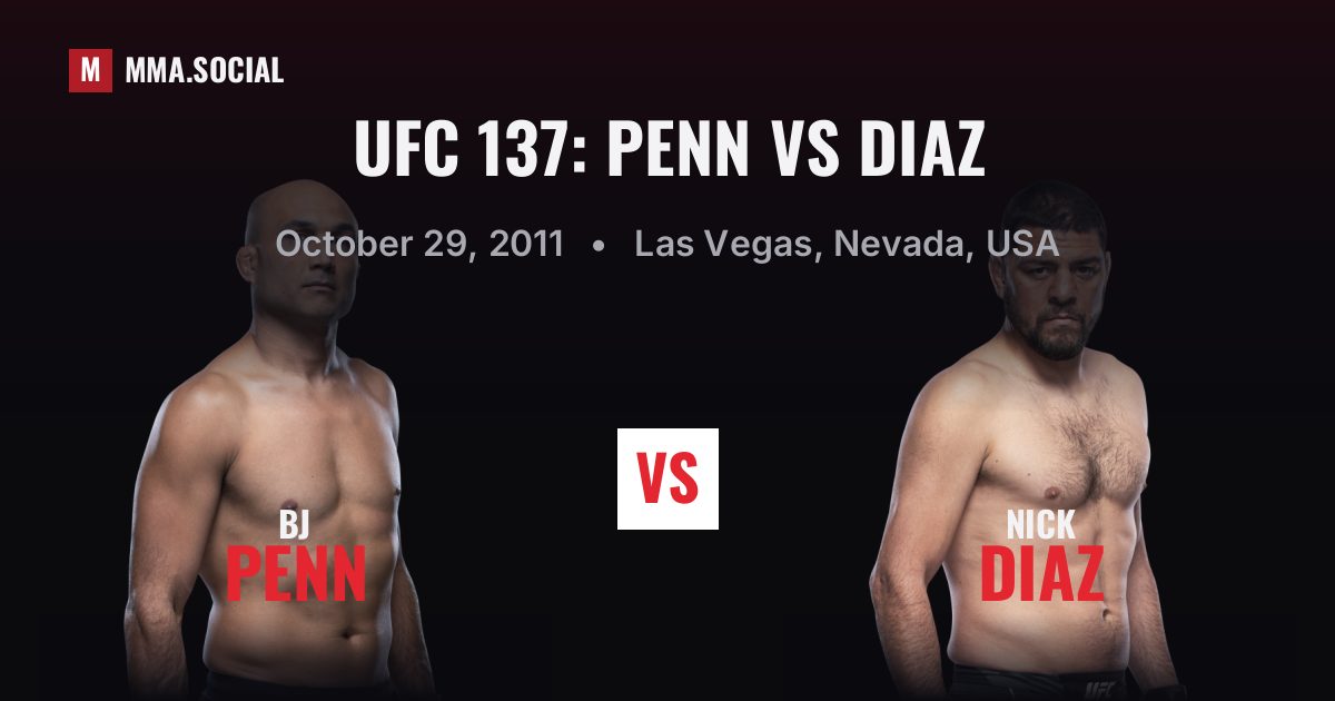 UFC 137: Penn vs Diaz — fight card — MMA.SOCIAL