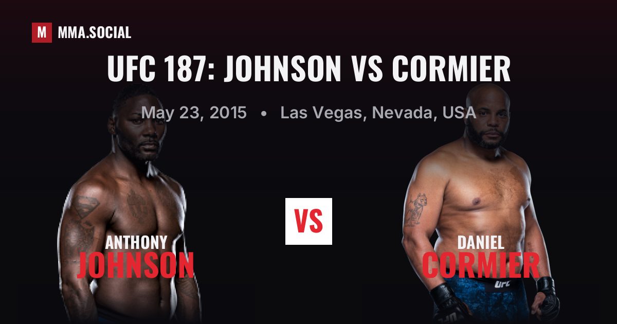 UFC 187: Johnson vs Cormier — fight card — MMA.SOCIAL