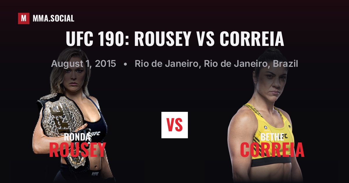 UFC 190: Rousey vs Correia — fight card — MMA.SOCIAL