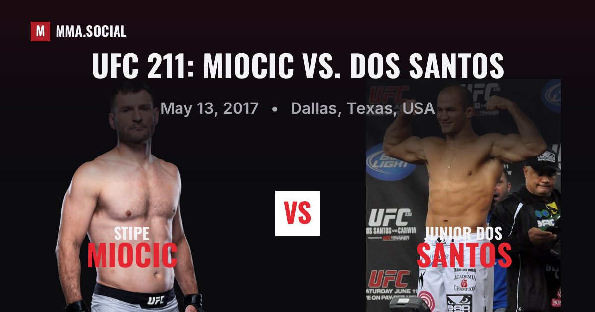 UFC 211: Miocic vs. Dos Santos — fight card — MMA.SOCIAL