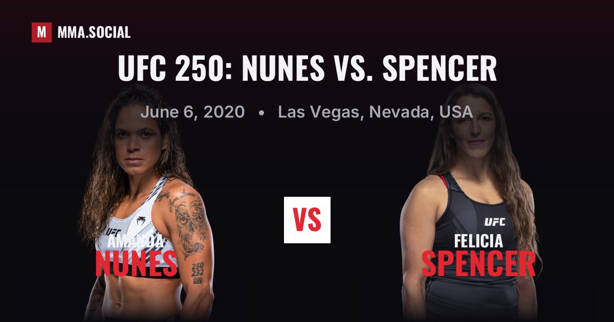UFC 250: Nunes vs. Spencer — fight card — MMA.SOCIAL