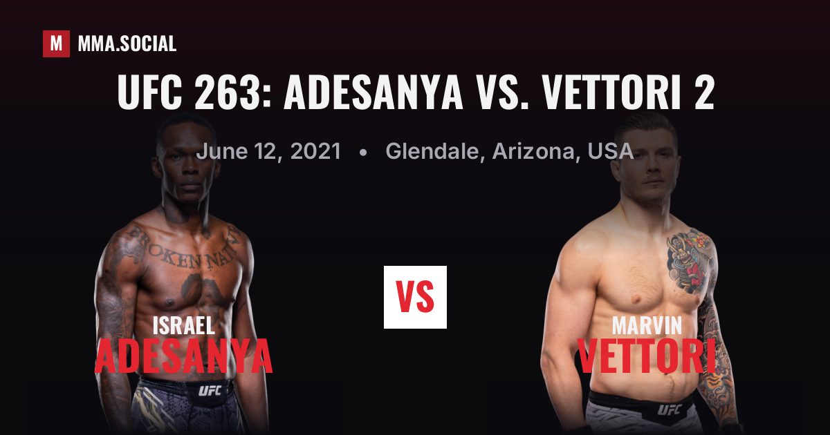 UFC 263: Adesanya vs. Vettori 2 — fight card — MMA.SOCIAL