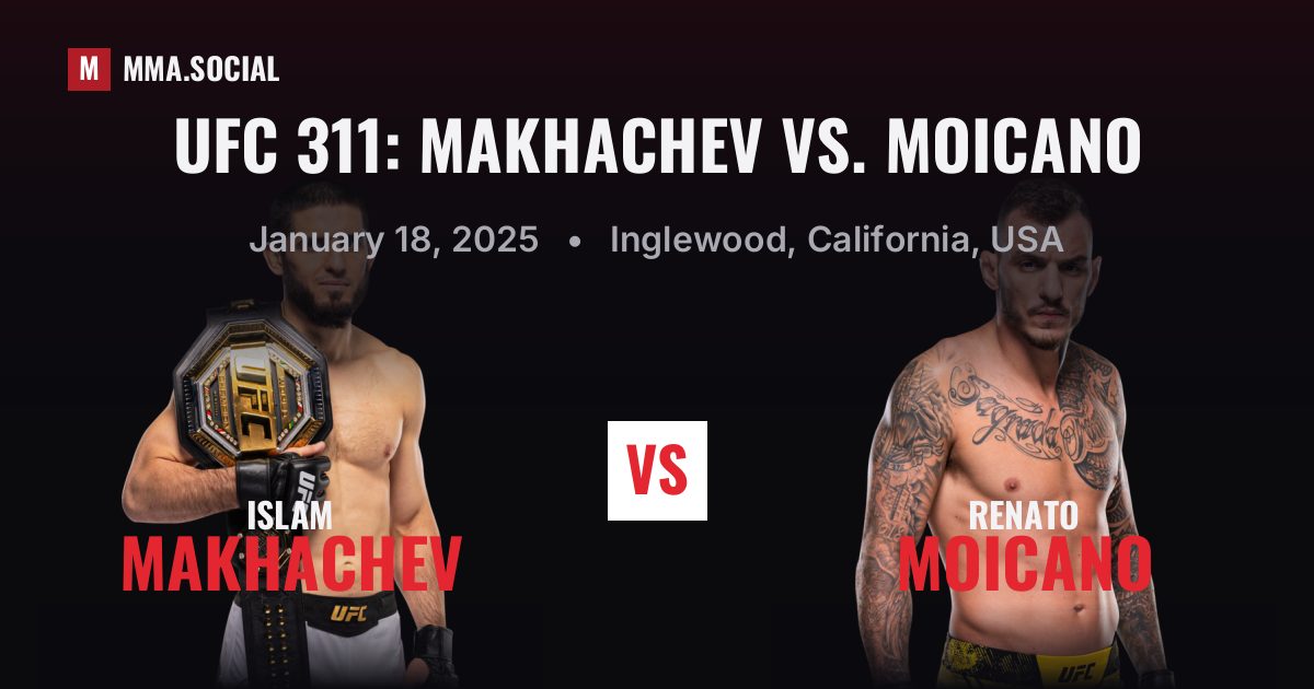UFC 311: Makhachev vs. Moicano — fight card — MMA.SOCIAL