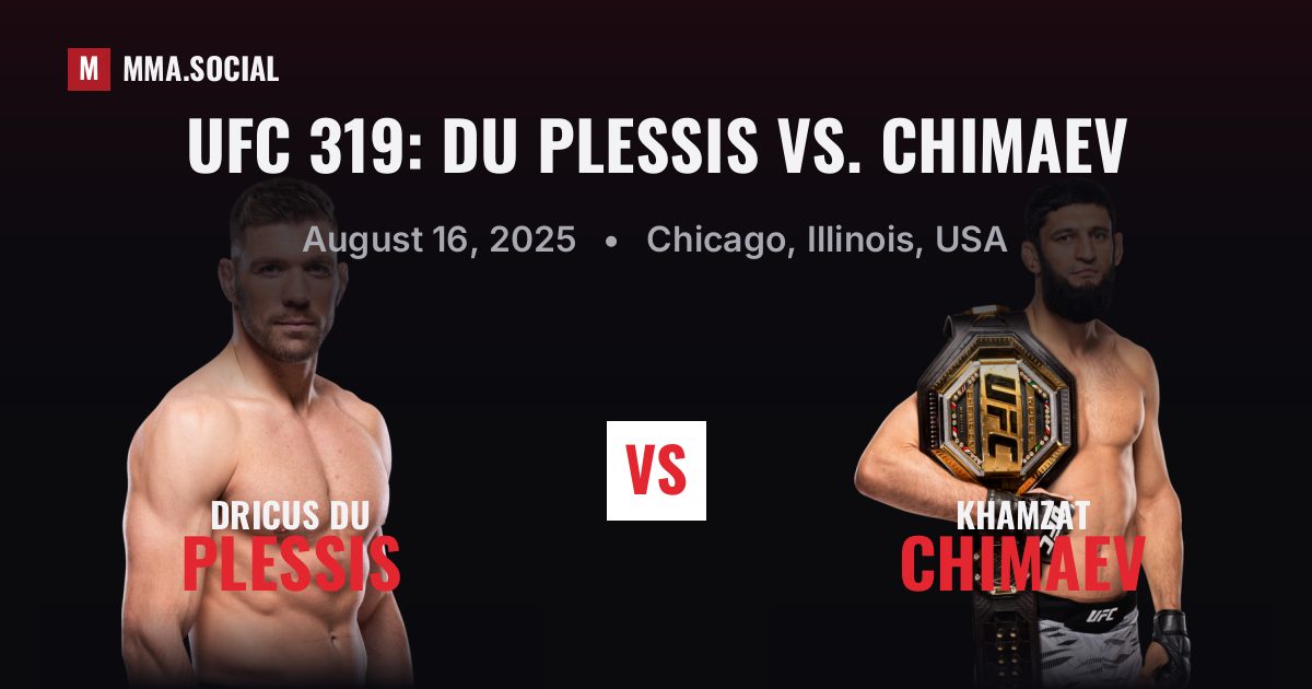 UFC 319: Du Plessis vs. Chimaev — fight card — MMA.SOCIAL