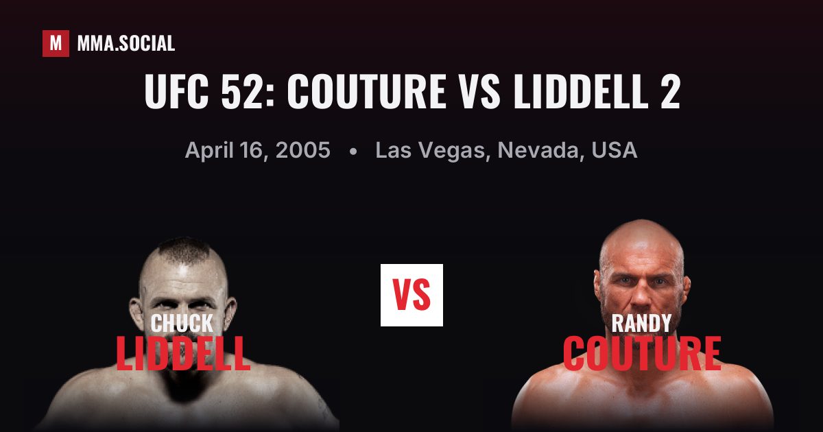 UFC 52: Couture vs Liddell 2 — fight card — MMA.SOCIAL