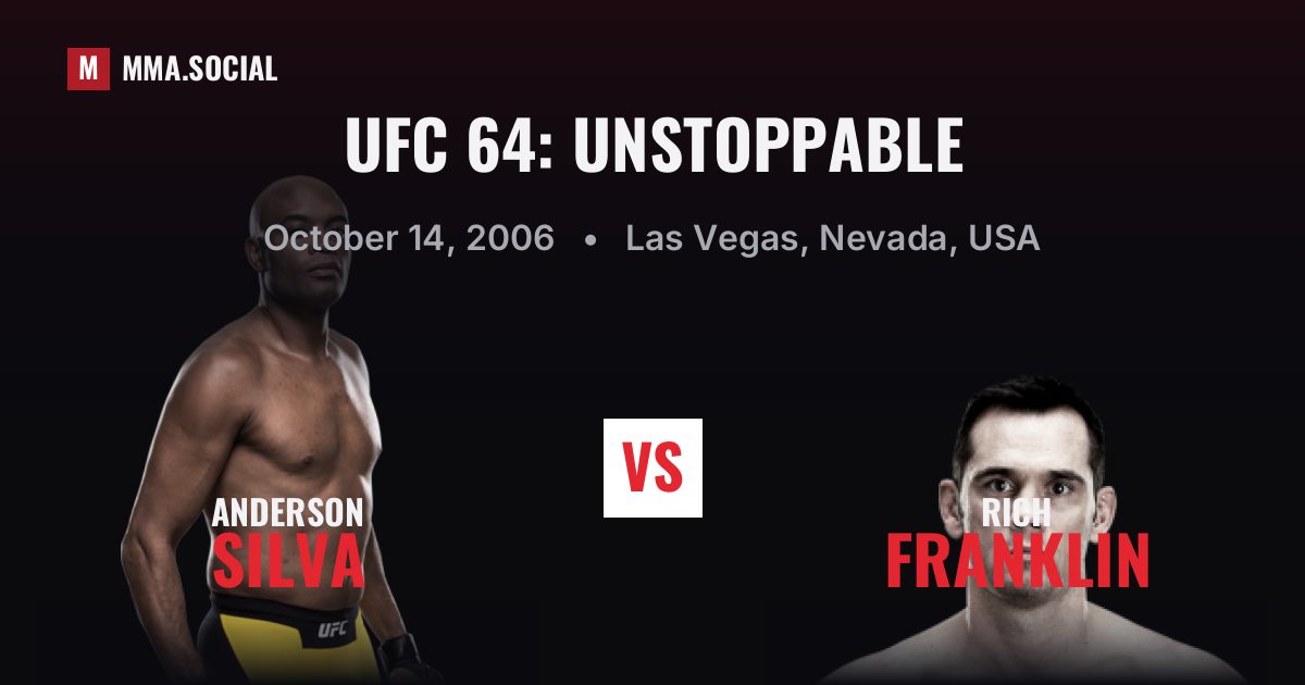 UFC 64: Unstoppable — fight card — MMA.SOCIAL