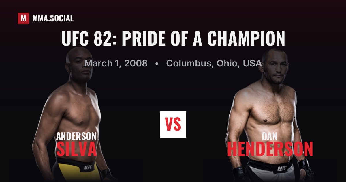 UFC 82: Pride of a Champion — fight card — MMA.SOCIAL