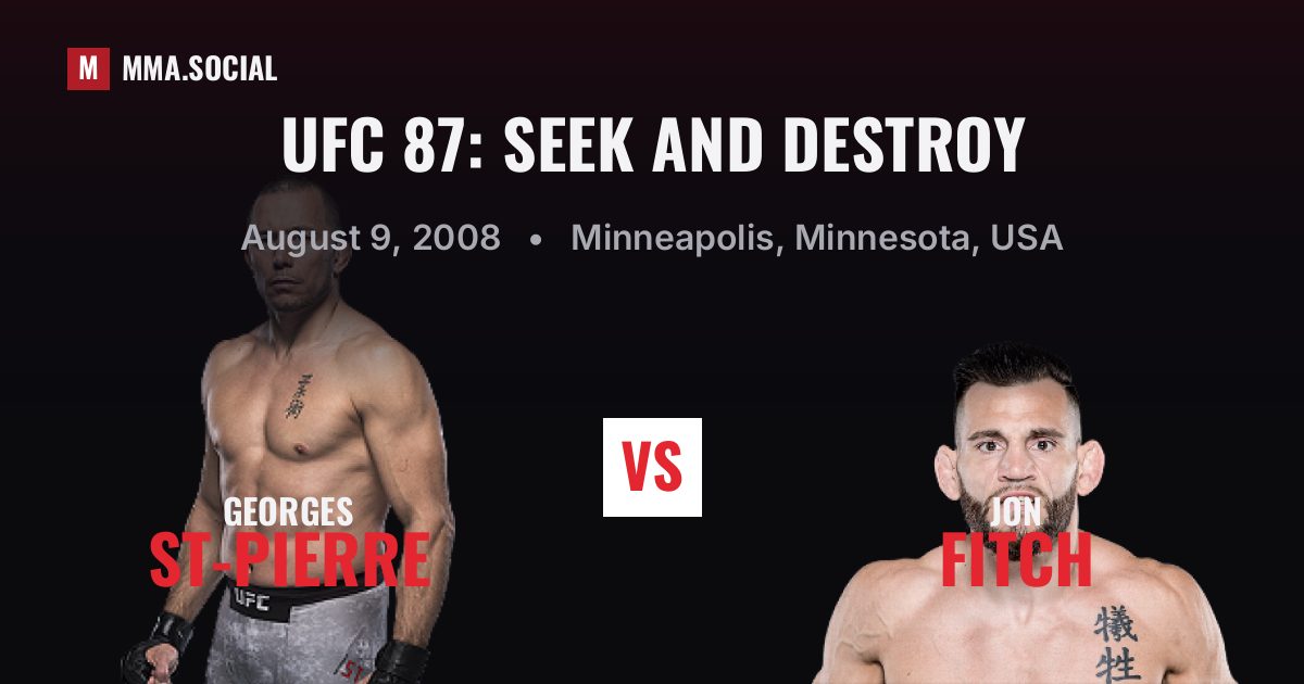 UFC 87: Seek And Destroy — fight card — MMA.SOCIAL