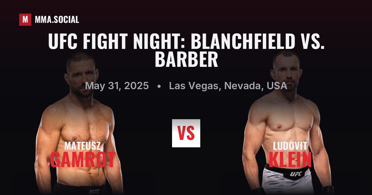 UFC Fight Night: Blanchfield vs. Barber — fight card — MMA.SOCIAL