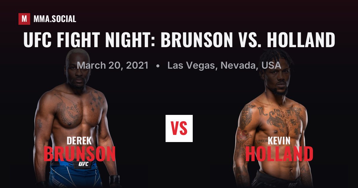 UFC Fight Night: Brunson vs. Holland — fight card — MMA.SOCIAL