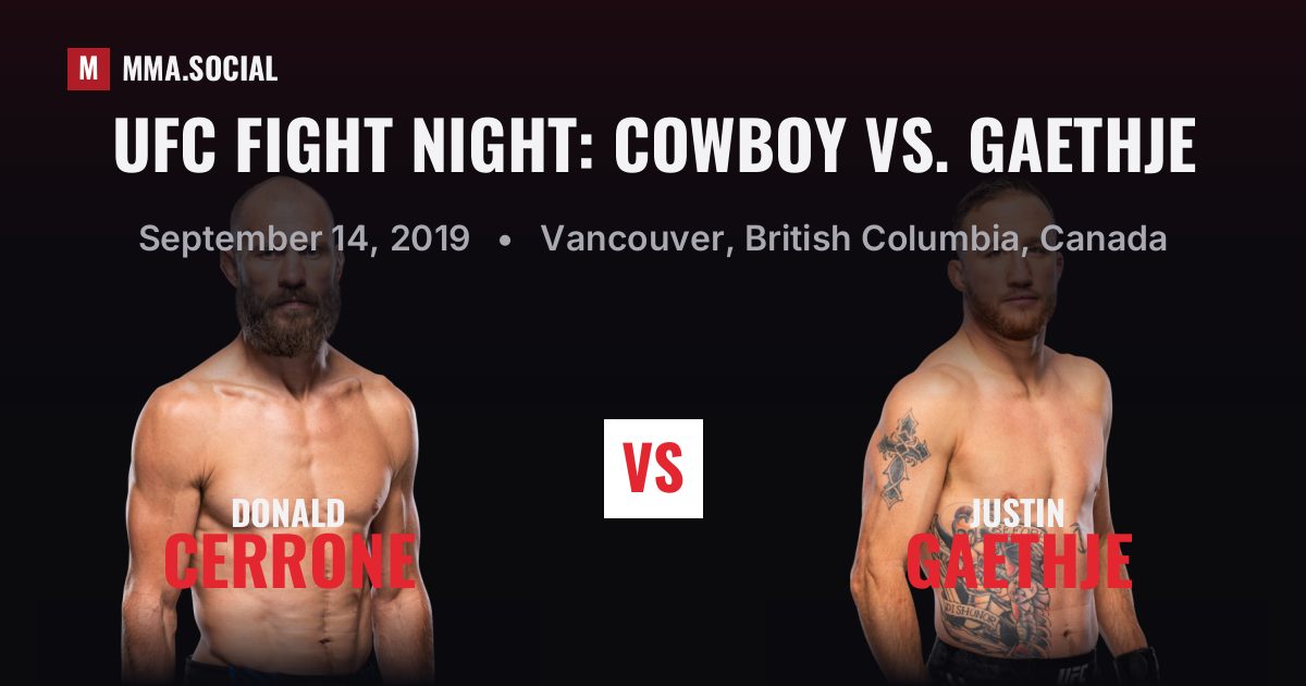 UFC Fight Night: Cowboy vs. Gaethje — fight card — MMA.SOCIAL