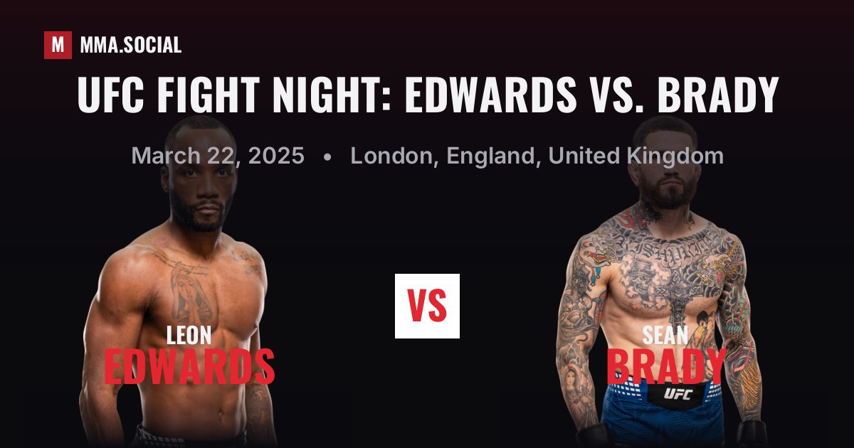 UFC Fight Night: Edwards vs. Brady — fight card — MMA.SOCIAL