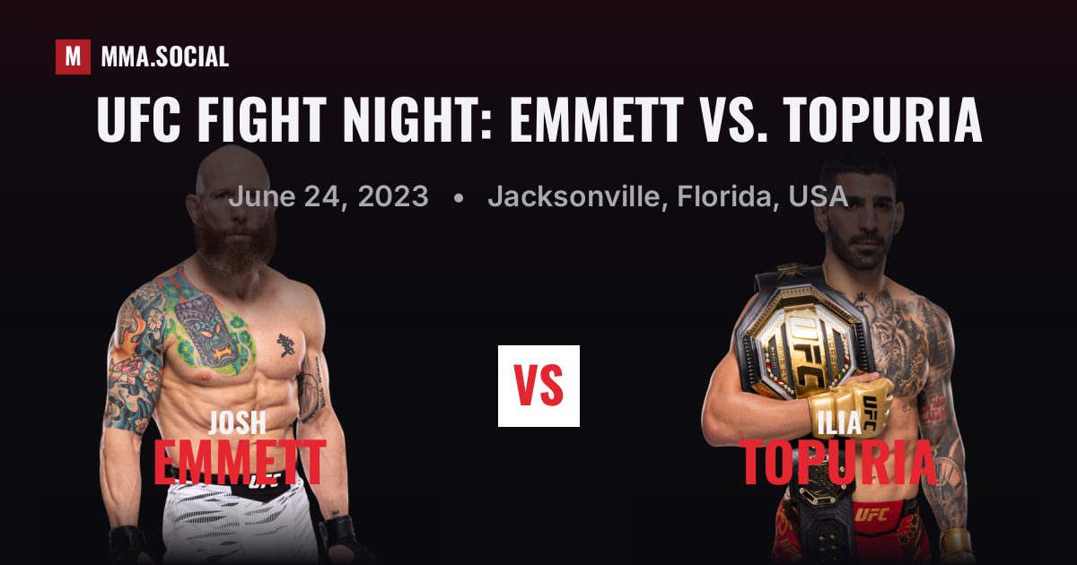 UFC Fight Night: Emmett vs. Topuria — fight card — MMA.SOCIAL