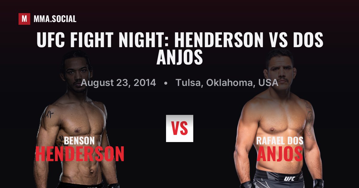 UFC Fight Night: Henderson vs Dos Anjos results: Rafael Dos Anjos def. Benson Henderson by KO/TKO (R1), Aug 23, 2014