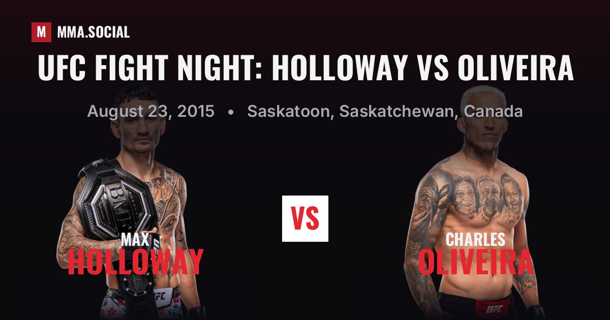UFC Fight Night: Holloway vs Oliveira — fight card — MMA.SOCIAL