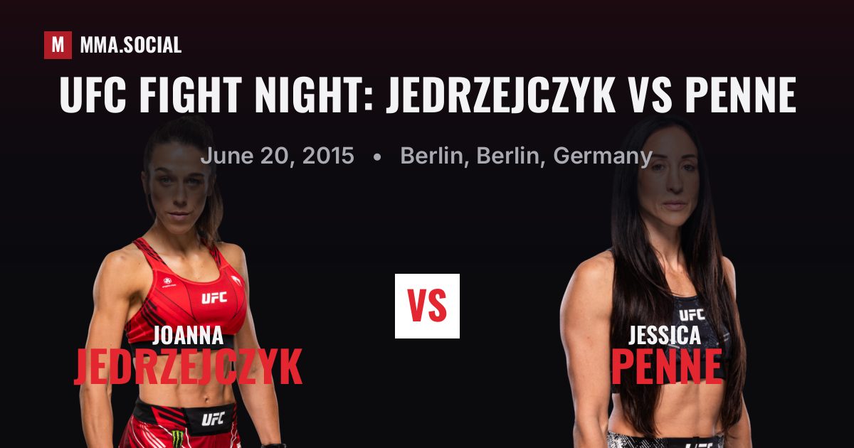 UFC Fight Night: Jedrzejczyk vs Penne results: Joanna Jedrzejczyk def. Jessica Penne by KO/TKO (R3), Jun 20, 2015