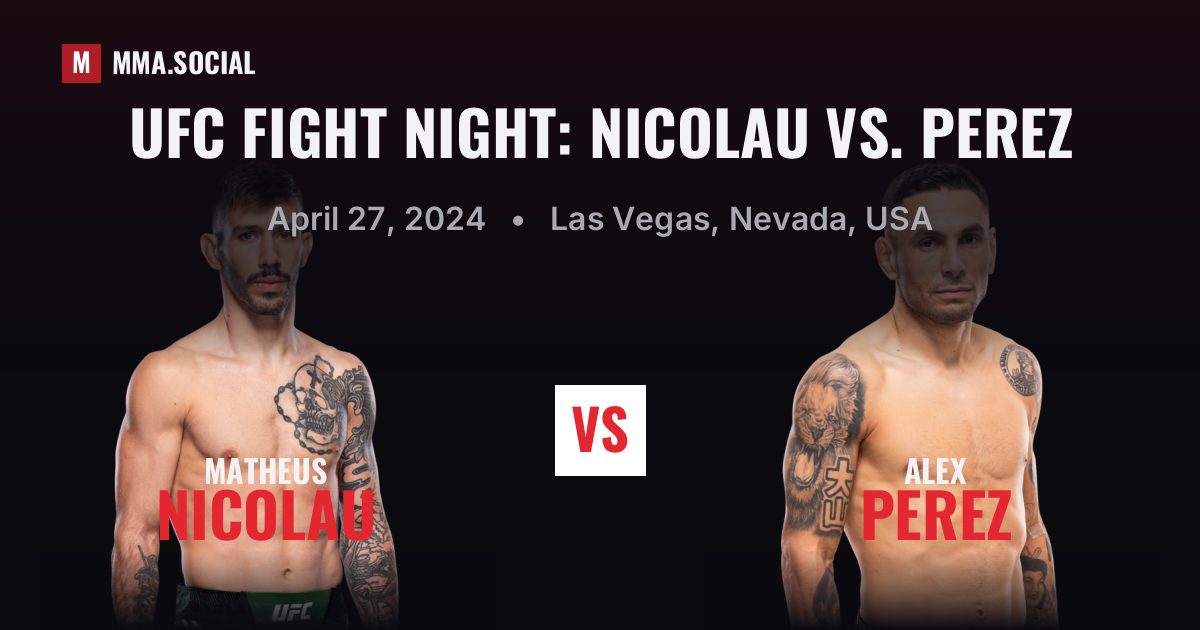 UFC Fight Night: Nicolau vs. Perez — fight card — MMA.SOCIAL