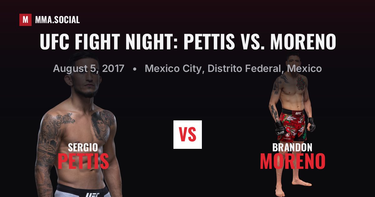 UFC Fight Night: Pettis vs. Moreno results: Sergio Pettis def. Brandon Moreno by Decision - Unanimous (R5), Aug 5, 2017