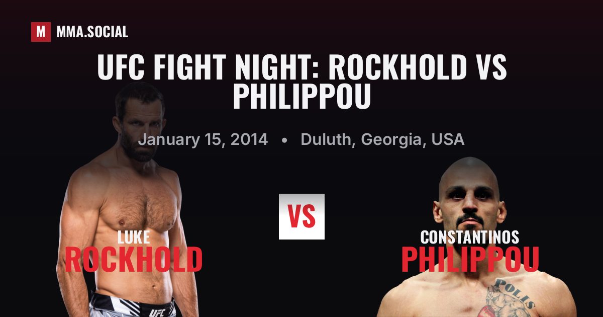 UFC Fight Night: Rockhold vs Philippou — fight card — MMA.SOCIAL