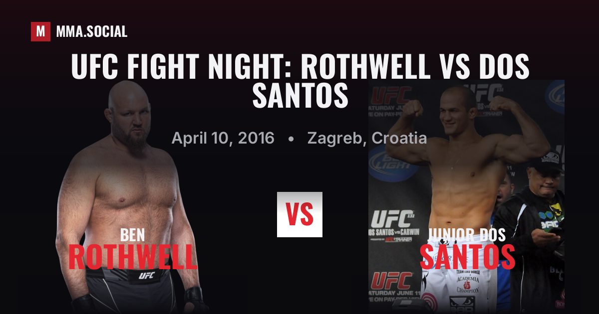 UFC Fight Night: Rothwell vs Dos Santos — fight card — MMA.SOCIAL