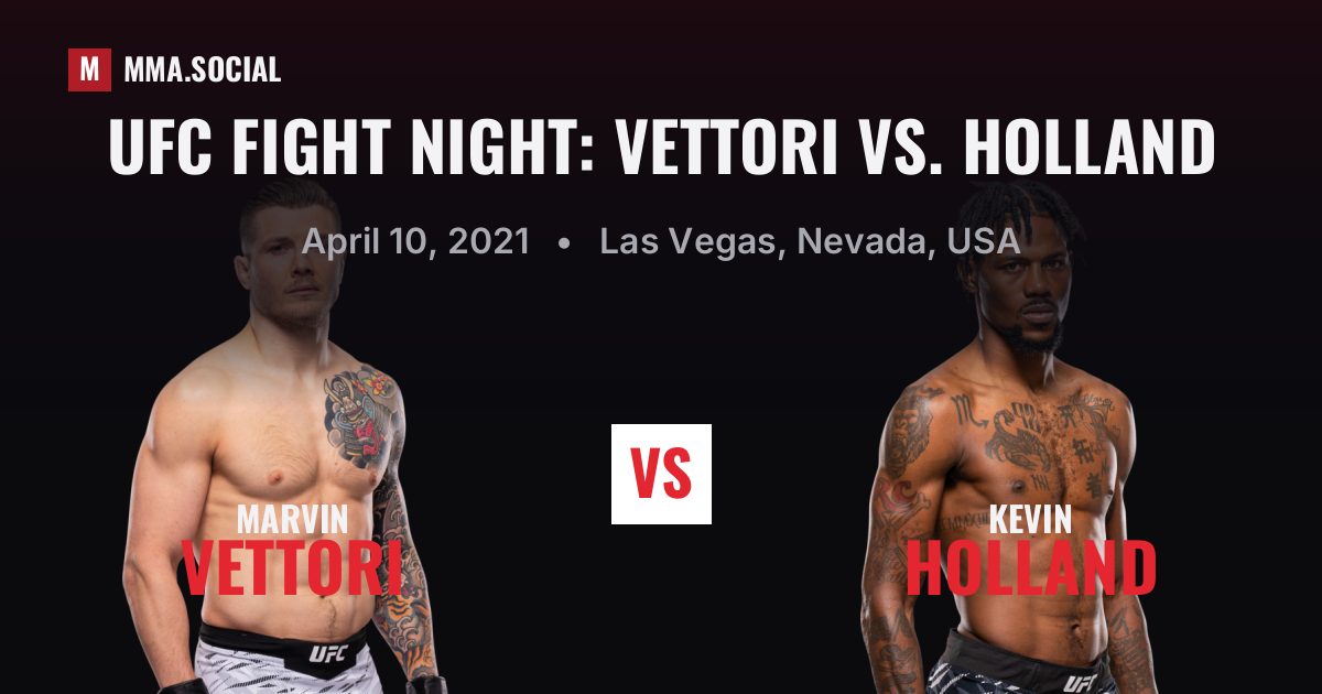 UFC Fight Night: Vettori vs. Holland — fight card — MMA.SOCIAL