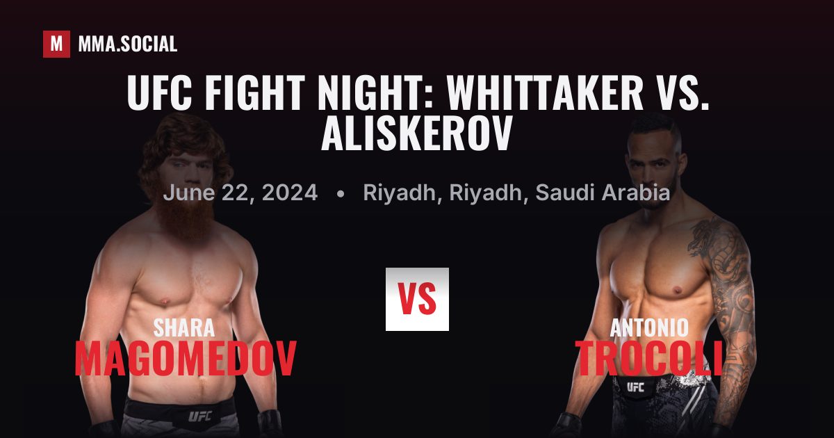 UFC Fight Night: Whittaker vs. Aliskerov — fight card — MMA.SOCIAL