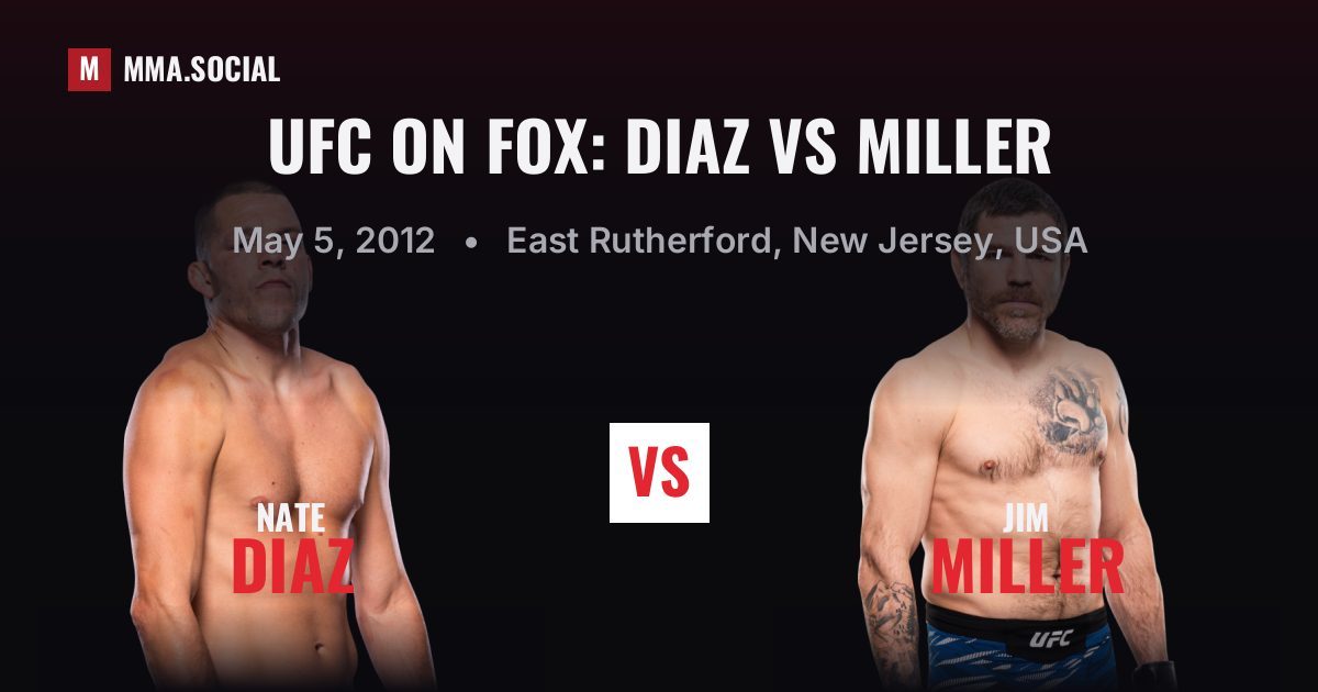 UFC on FOX: Diaz vs Miller — fight card — MMA.SOCIAL
