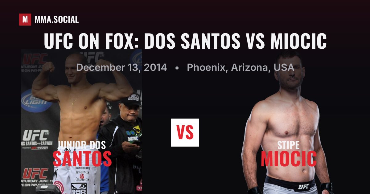 UFC on FOX: Dos Santos vs Miocic — fight card — MMA.SOCIAL
