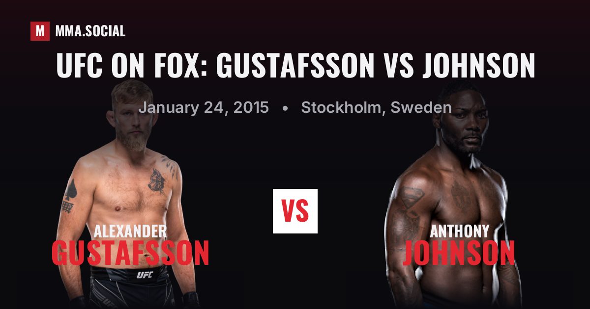 UFC on FOX: Gustafsson vs Johnson — fight card — MMA.SOCIAL