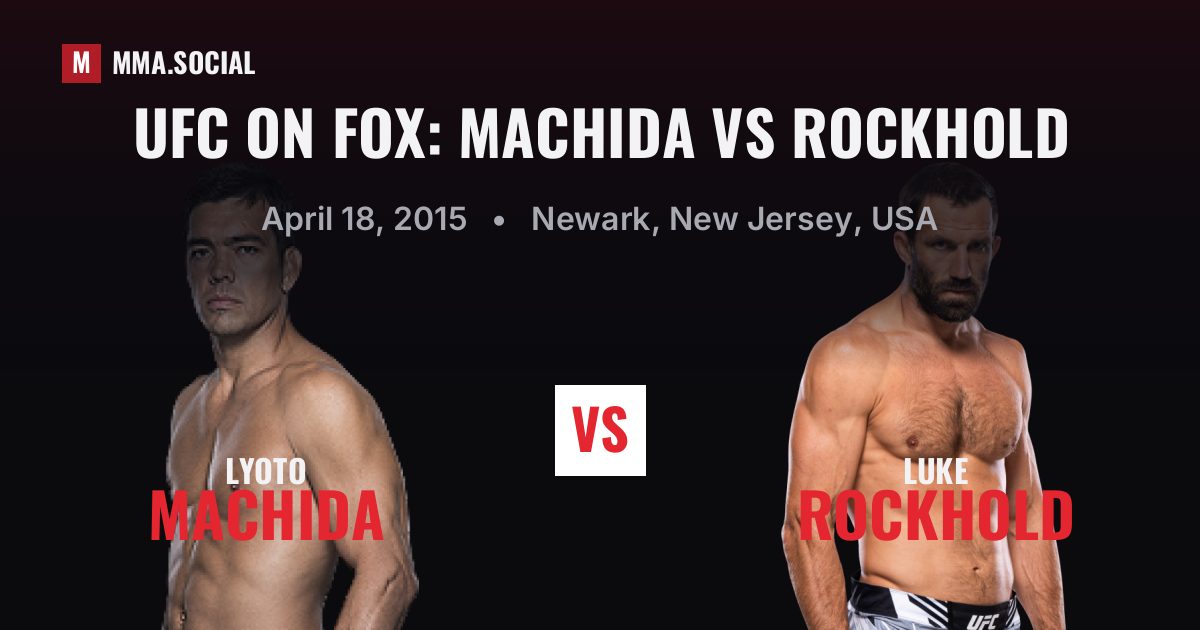 UFC on FOX: Machida vs Rockhold results: Luke Rockhold def. Lyoto Machida by Submission (R2), Apr 18, 2015