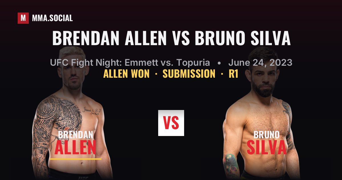 Brendan Allen vs Bruno Silva - UFC Fight Night | MMA.SOCIAL