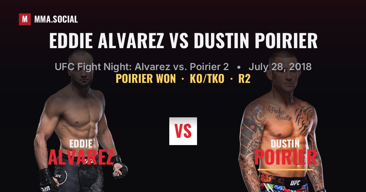 Eddie Alvarez vs Dustin Poirier result: Dustin Poirier won by KO/TKO, UFC Fight Night: Alvarez vs. Poirier 2