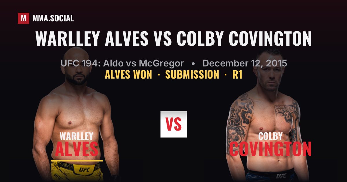 Warlley Alves vs Colby Covington - UFC 194 Result | MMA.SOCIAL