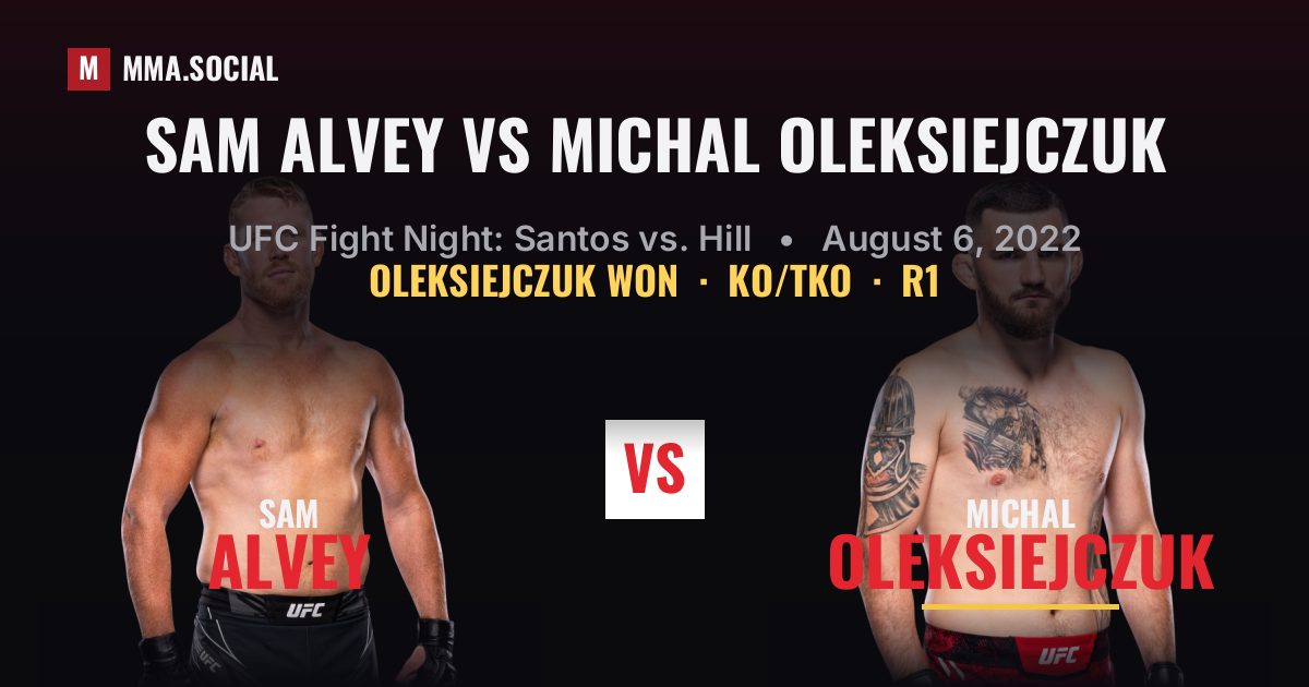 Sam Alvey vs Michal Oleksiejczuk - UFC Fight Night | MMA.SOCIAL
