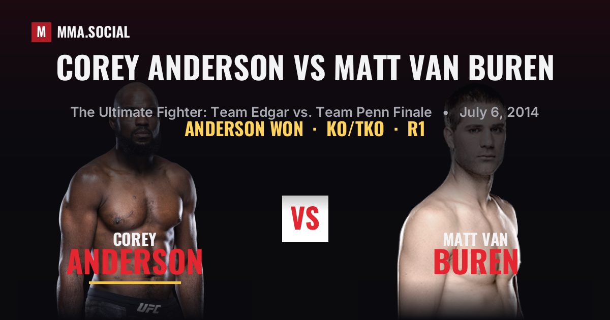 Corey Anderson vs Matt Van Buren Result | MMA.SOCIAL