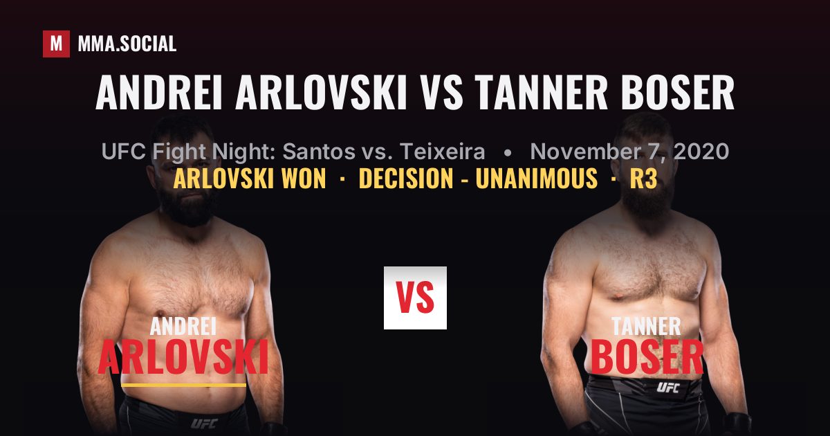 Andrei Arlovski vs Tanner Boser - UFC Fight Night | MMA.SOCIAL