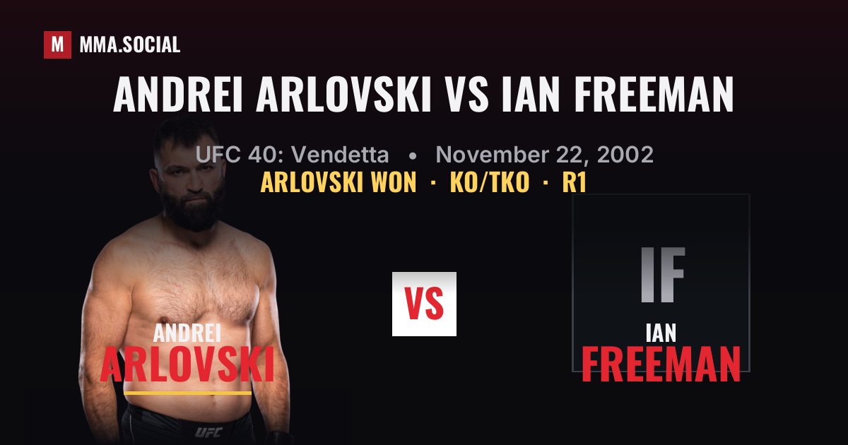 Andrei Arlovski vs Ian Freeman - UFC 40: Vendetta | MMA.SOCIAL