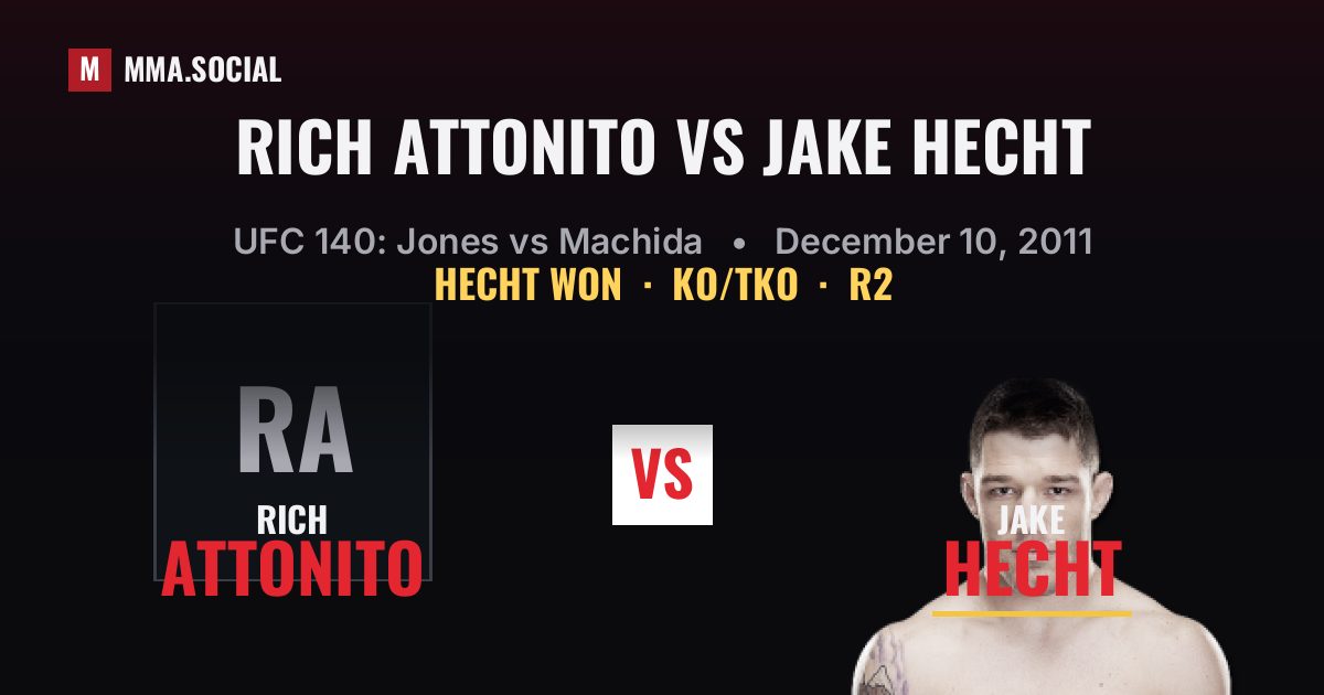 Rich Attonito vs Jake Hecht - UFC 140 Result | MMA.SOCIAL