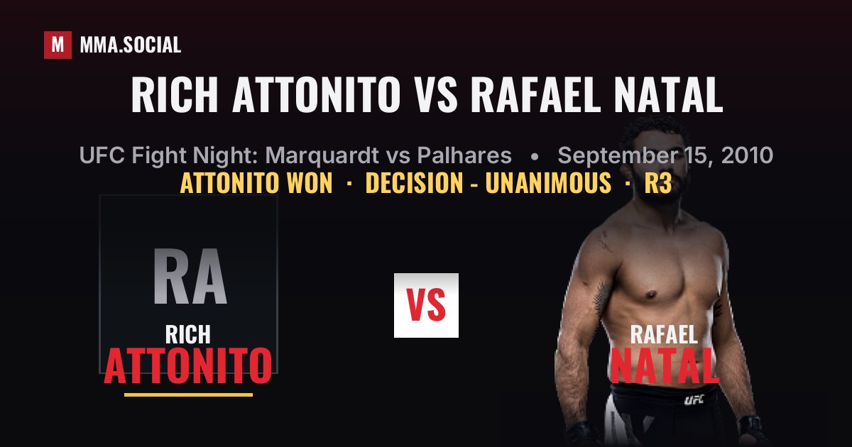 Rich Attonito vs Rafael Natal - UFC Fight Night | MMA.SOCIAL