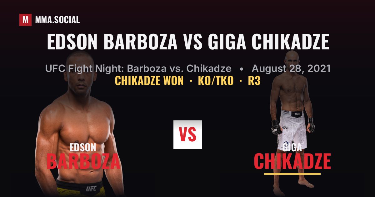 Edson Barboza vs Giga Chikadze - UFC Fight Night | MMA.SOCIAL