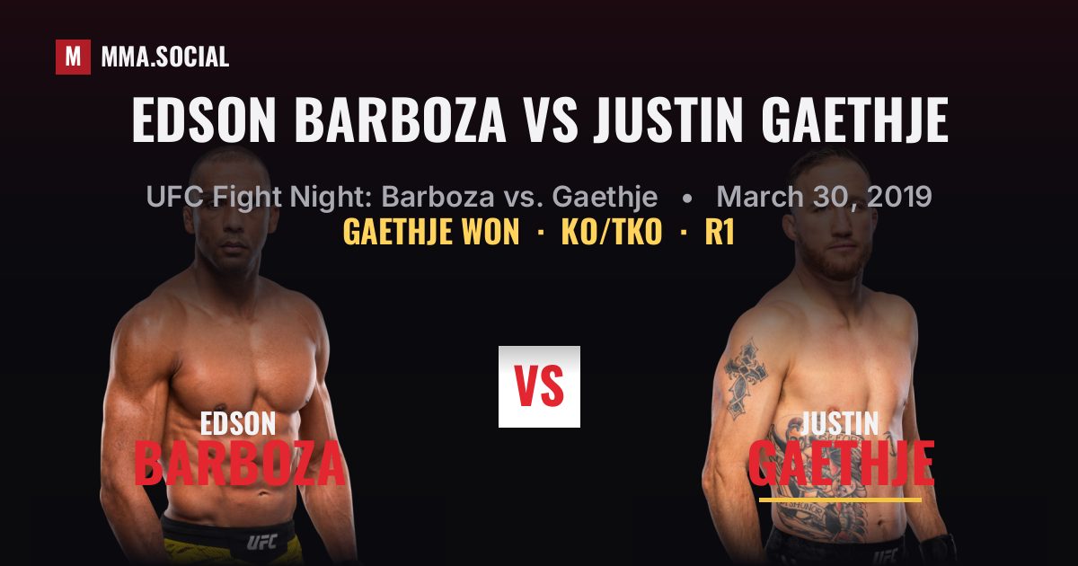 Edson Barboza vs Justin Gaethje - UFC Fight Night | MMA.SOCIAL