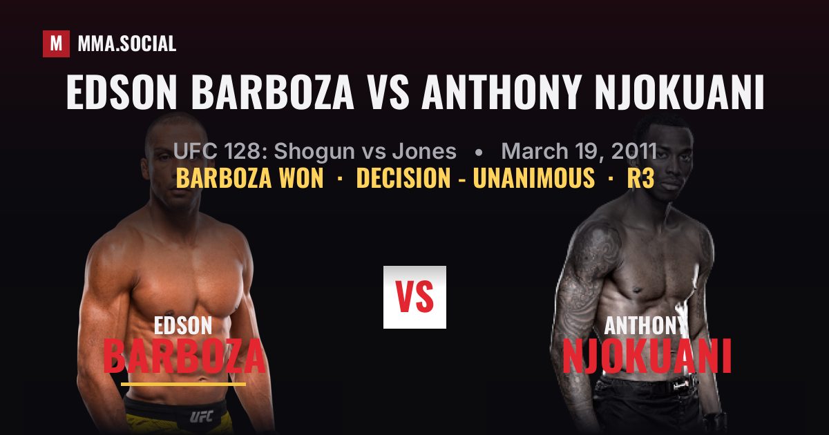 Edson Barboza vs Anthony Njokuani - UFC 128 | MMA.SOCIAL