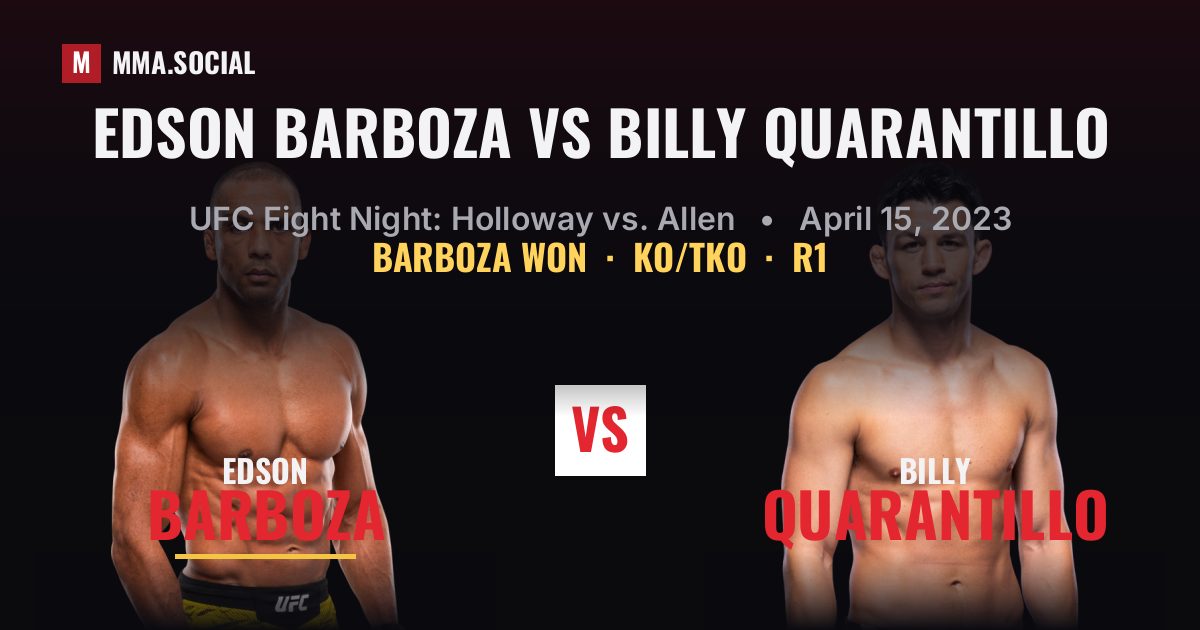Edson Barboza vs Billy Quarantillo - UFC Fight Night | MMA.SOCIAL