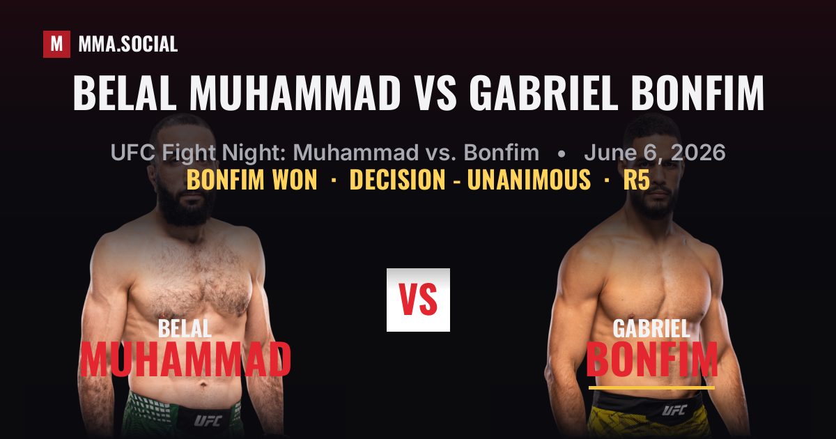 Belal Muhammad vs Gabriel Bonfim - UFC Fight Night | MMA.SOCIAL