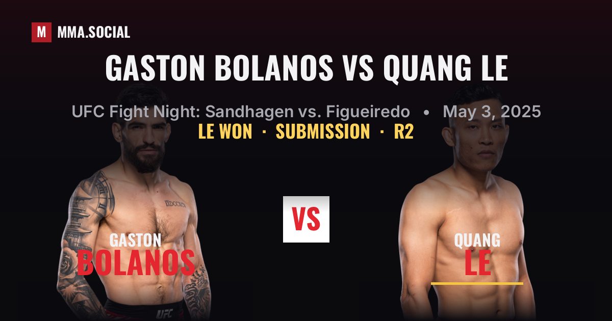Gaston Bolanos vs Quang Le - UFC Fight Night Result | MMA.SOCIAL