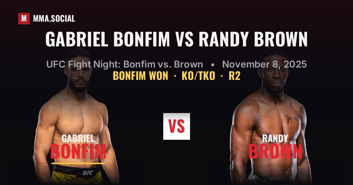 Gabriel Bonfim vs Randy Brown - UFC Fight Night | MMA.SOCIAL