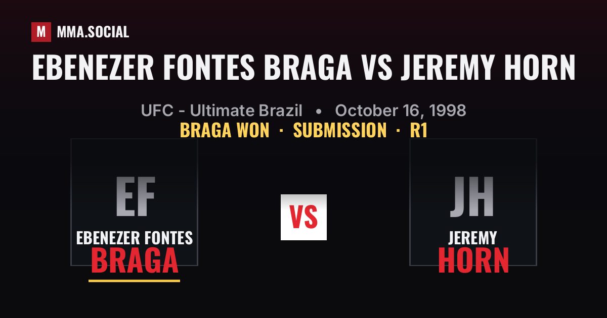 Ebenezer Fontes Braga vs Jeremy Horn Result | MMA.SOCIAL