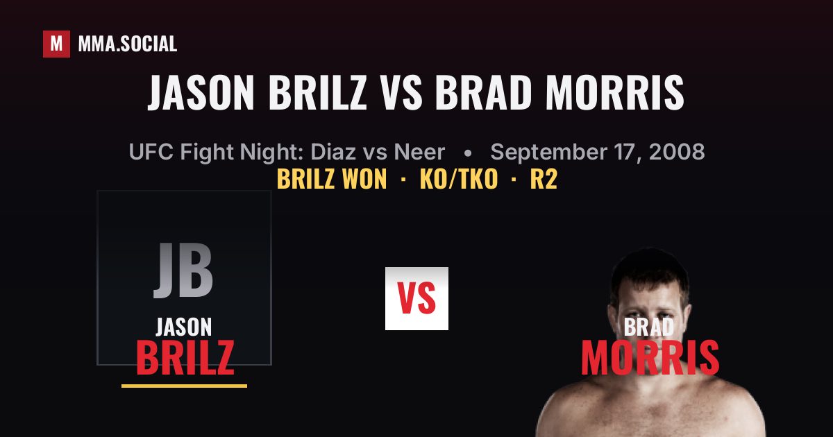 Jason Brilz vs Brad Morris result: Jason Brilz won by KO/TKO, UFC Fight Night: Diaz vs Neer